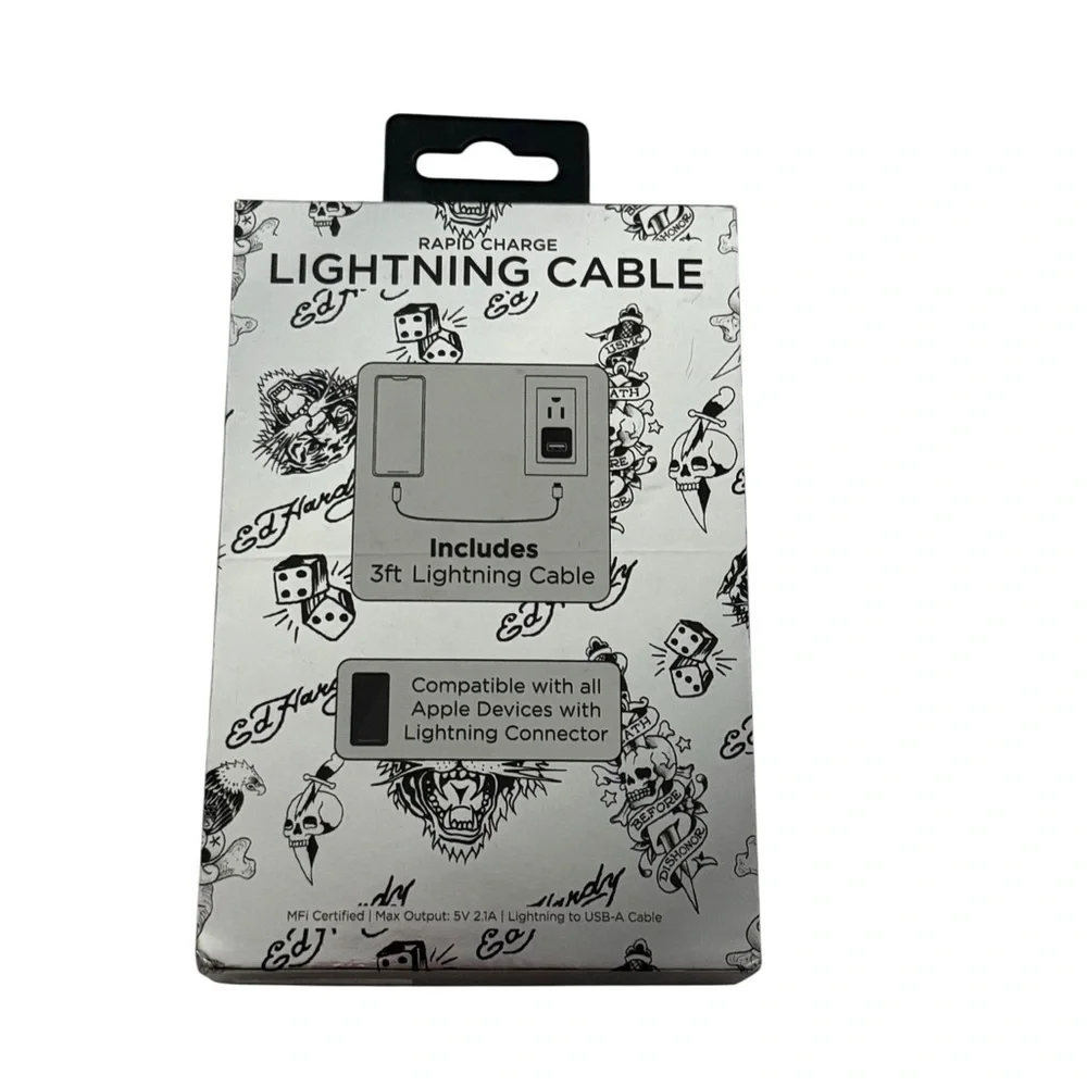 Ed Hardy Metallic Silver USB Cable